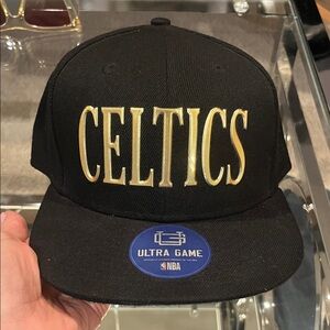 NBA Celtics Black Cap with Gold Lettering